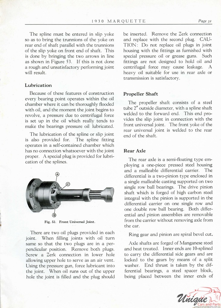 1930 Buick Marquette Specifications Booklet Page 35